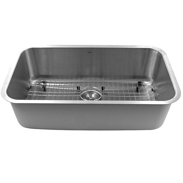 Nantucket NS3018-9-16 30" Large Rectangle Single Bowl Undermount Stainless Steel Kitchen Sink, 9"es Deep