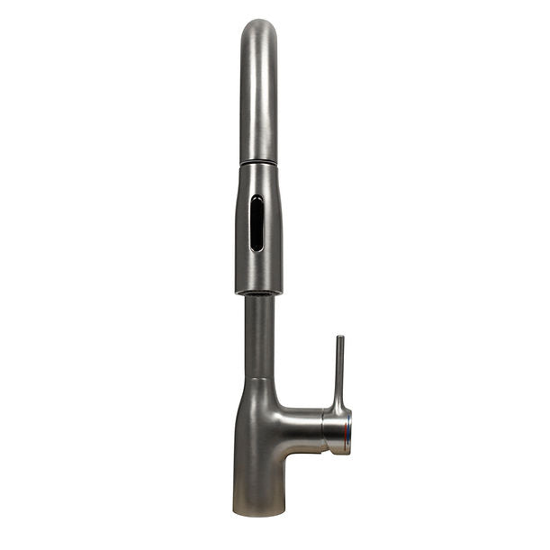 Brushed Stainless Kitchen Faucet with Arched Pull Down Design