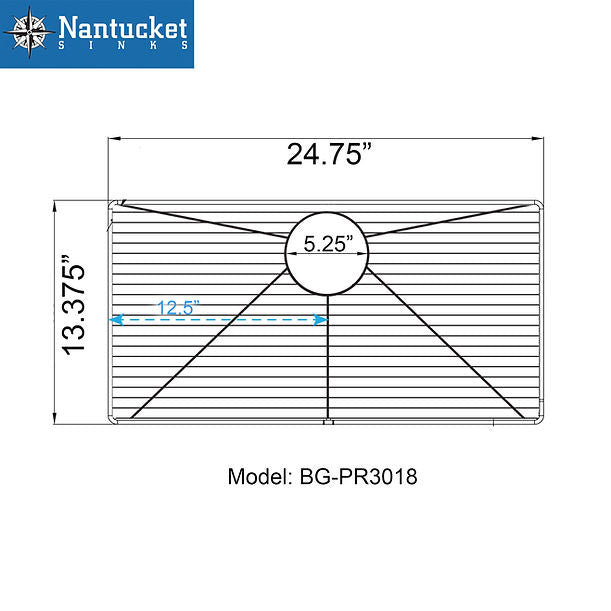 Nantucket Stainless Steel Bottom Grid BG-PR3018