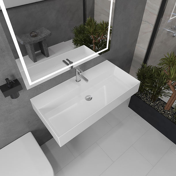 Nantucket 36" Fireclay Wallmount/Console Mount Bathroom Sink