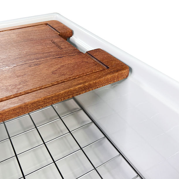 Nantucket 36" Matte Black Farmhouse Workstation Fireclay Sink with Offset Drain