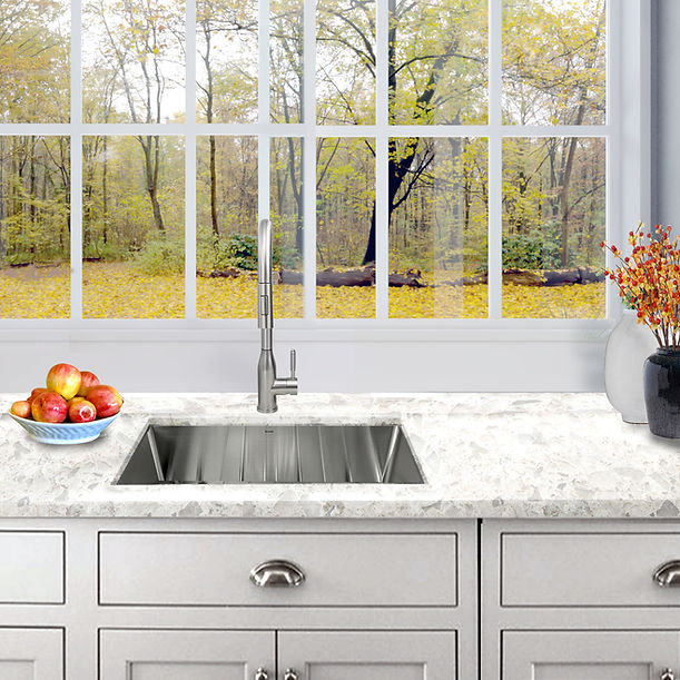 Nantucket SR2318 - Pro Series Rectangle Single Bowl Undermount Small Radius Corners Stainless Steel Kitchen Sink