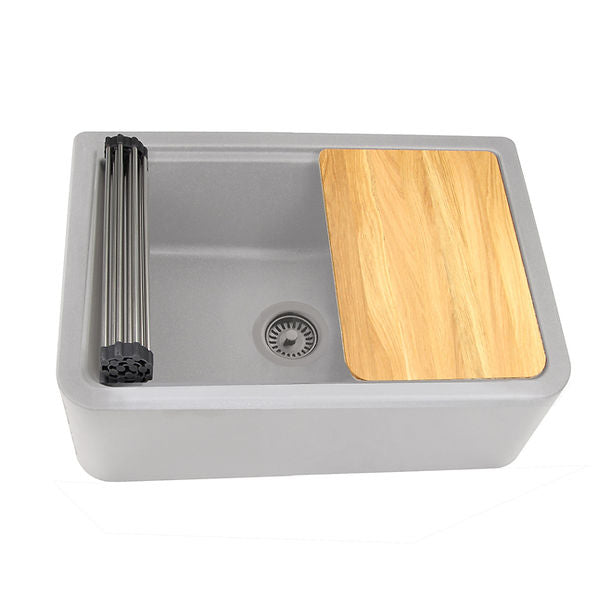 Nantucket 30" Reversible Workstation Granite Composite Apron Sink with Accessory Pack