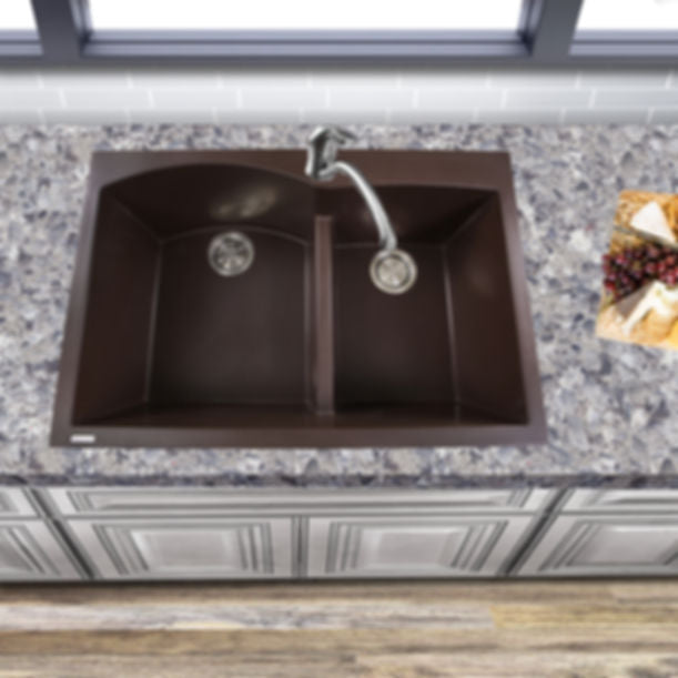 Nantucket 60/40 Double Bowl Dual-mount Granite Composite