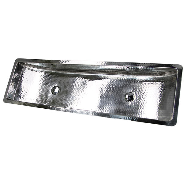 Nantucket TRS48-OF Stainless Steel Double Trough Undermount Bathroom Sink with Overflow