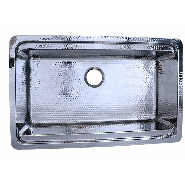 Nantucket Brightwork Collection Hammered Stainless Steel Large Single Bowl Prep Station Sink includes Accacia Cutting Board