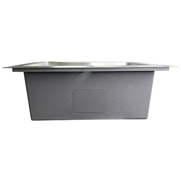 25" Pro Series Small Rectangle Single Bowl Self Rimming Small Radius Stainless Steel Drop In Kitchen Sink (3 Hole)