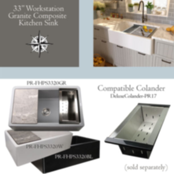 Nantucket - 33" Prep Station Reversible Granite Composite Sink