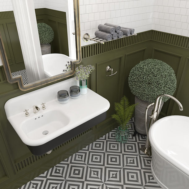 Nantucket Fireclay 30s Style Sink with integral Ledge
