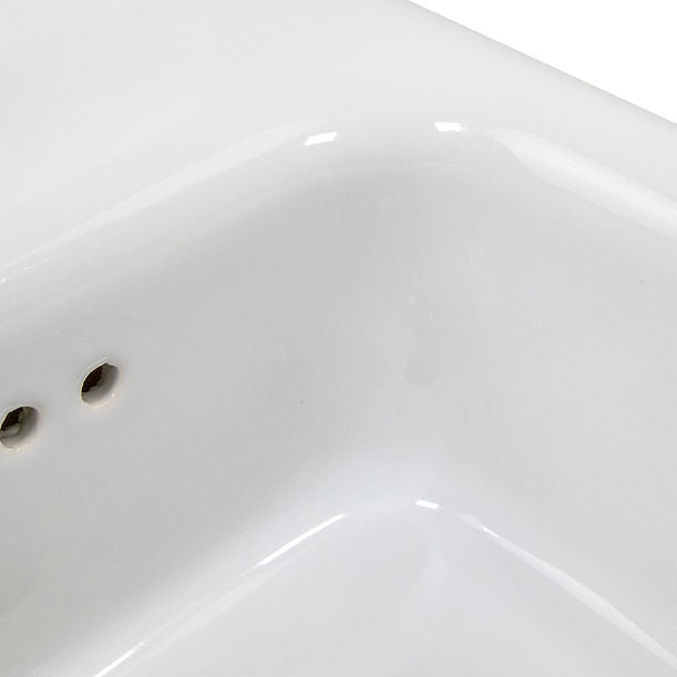 Nantucket Victorian Collection White with Black Skirt - 20" Wall Mount Sink with holes for deck mounted faucets