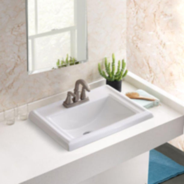 Nantucket 23" Rectangular Drop-In Ceramic Vanity Sink DI-2418-R8