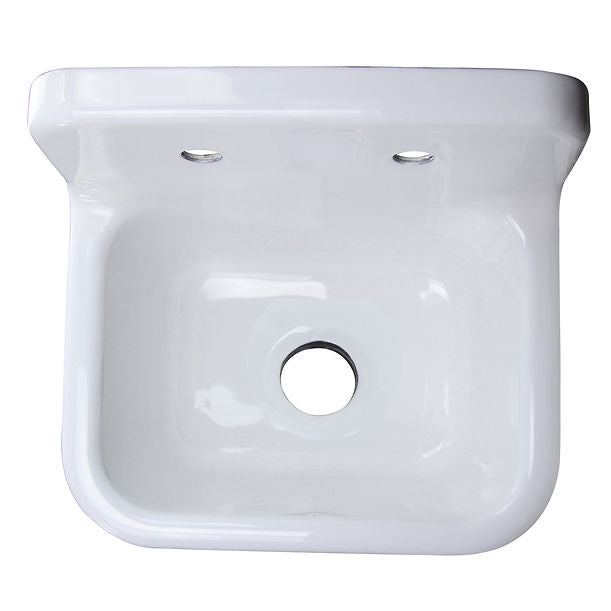 Nantucket 22in Cast Iron Highback Utility Sink White/Black