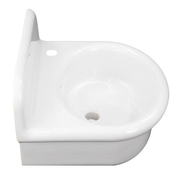 Nantucket Fireclay 30s Style Sink in all White with rounded front