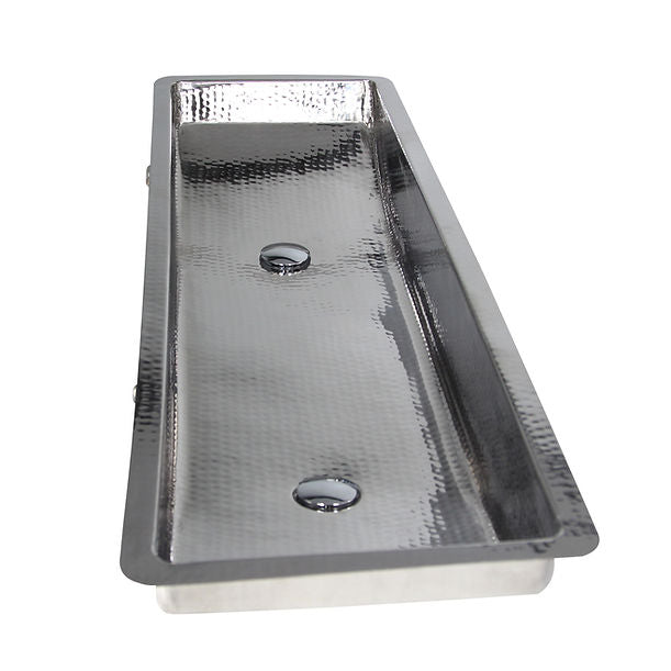Nantucket TRS48-OF Stainless Steel Double Trough Undermount Bathroom Sink with Overflow