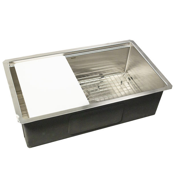 Nantucket AW-PS-3219-16 All Weather Prep Station Small Radius Undermount Stainless Sink with Accessories