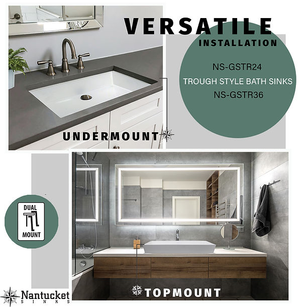 Nantucket Rectangle White Glacierstone Sink NS-GSTR36