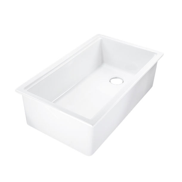 Nantucket 33" Dualount Fireclay Kitchen Sink Wellfleet-PS3320 Prep Station Kitchen Sink