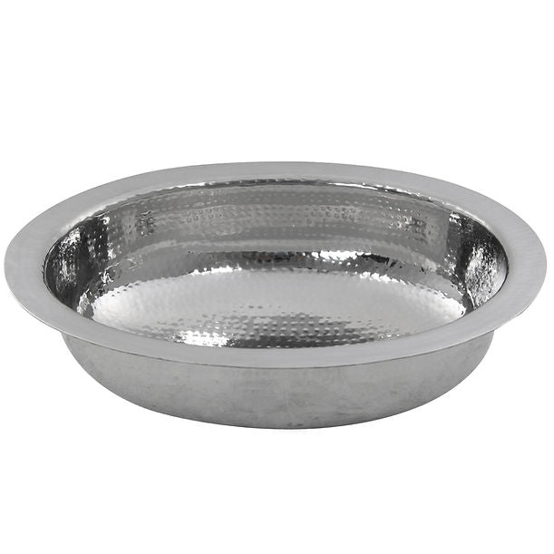 Nantucket OVS 17.75" x 13.75" Hand Hammered Stainless Steel Oval Undermount Bathroom Sink
