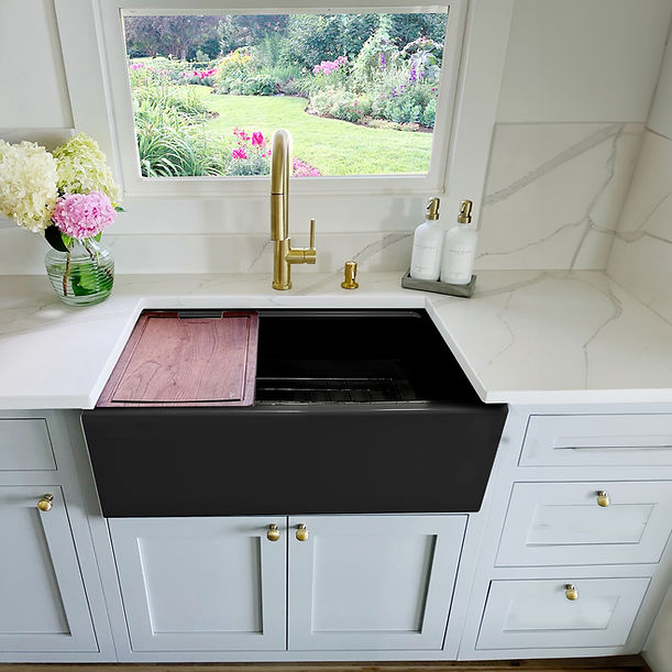 Nantucket 30" Workstation Fireclay Apron Sink Side Drain