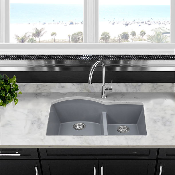 Nantucket 60/40 Double Bowl Undermount Granite Composite