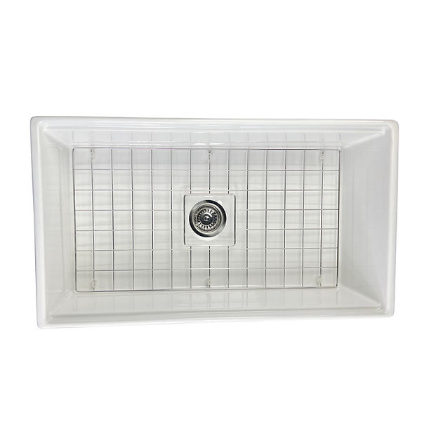 Nantucket 33" Matte Black Farmhouse Workstation Fireclay Sink with Centered Drain