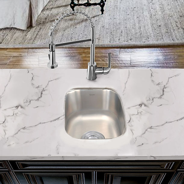 Nantucket NS1512 - 15" Rectangle Undermount Stainless Steel Bar/Prep Sink, 18 Gauge