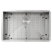 28" Pro Series Large Rectangle Single Bowl Undermount Zero Radius Stainless Steel Kitchen Sink