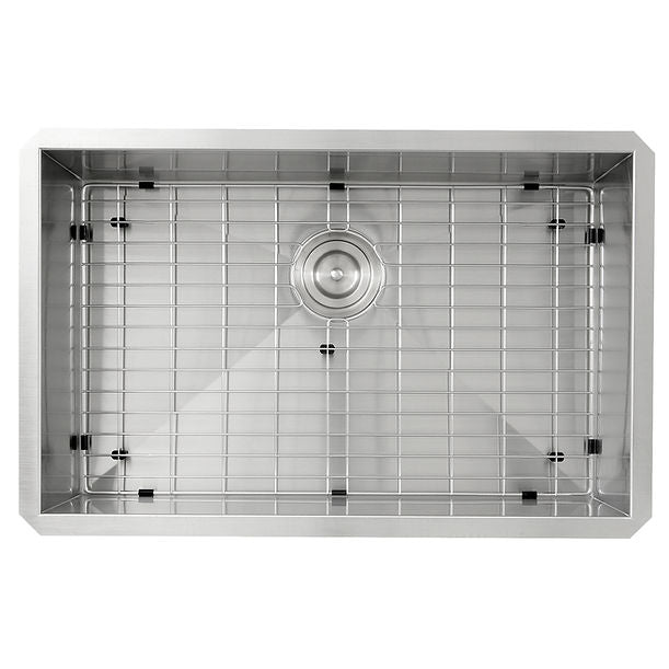 28" Pro Series Large Rectangle Single Bowl Undermount Zero Radius Stainless Steel Kitchen Sink