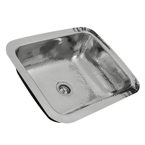 Nantucket RES - 17.5" Hammered Stainless Steel Rectangle Bar Sink