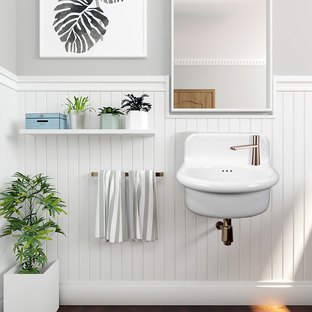 Nantucket Fireclay 30s Style Sink in all White with rounded front