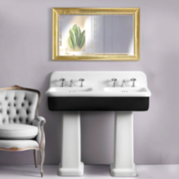 Nantucket Fireclay 30s Style Double Bowl Sink with White Bowls