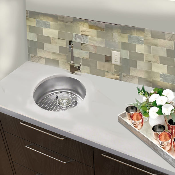 Nantucket NS37- Round Undermount Stainless Steel Bar/Prep Sink, 18 Gauge