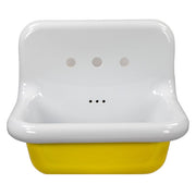 Nantucket Fireclay 30s Style Sink in white with a Yellow Bottom