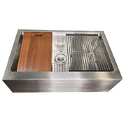 Nantucket 32" Single Bowl Workstation Farmhouse Stainless Steel Kitchen Sink