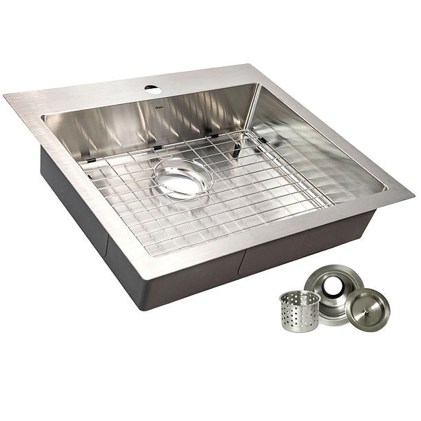 Nantucket SR2522-5.5-16 Pro Series Small Radius Topmount Single Hole Stainless Steel ADA Kitchen Sink