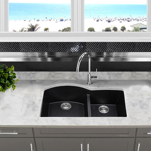 Nantucket 60/40 Double Bowl Undermount Granite Composite
