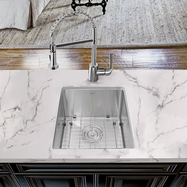 Nantucket SR1815 - 15" Pro Series Rectangle Undermount Small Radius Stainless Steel Bar/Prep Sink