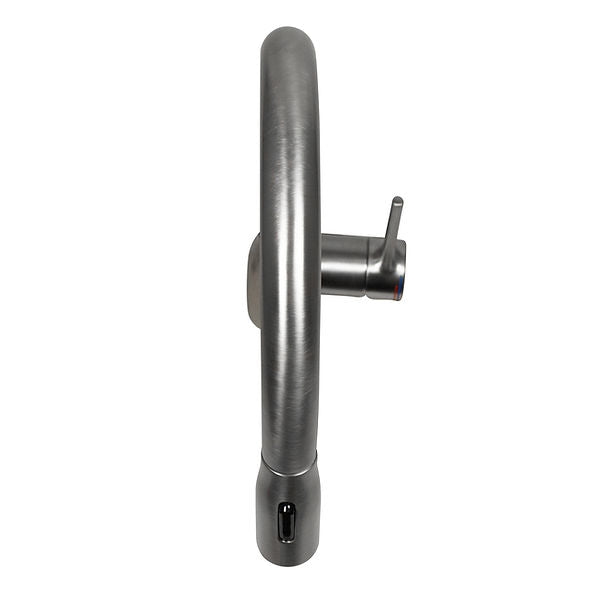 Brushed Stainless Kitchen Faucet with Arched Pull Down Design