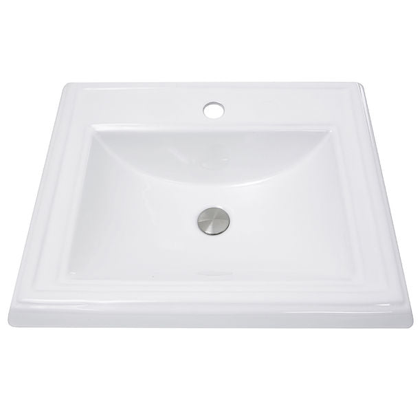 Nantucket 23" Rectangular Drop-In Ceramic Vanity Sink DI-2418-R1