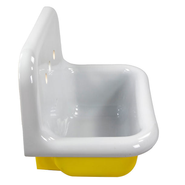 Nantucket Fireclay 30s Style Sink in white with a Yellow Bottom