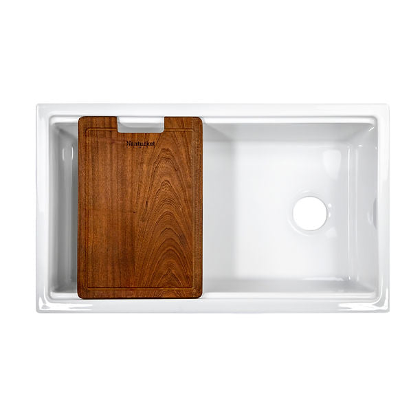 Nantucket 33" Dualount Fireclay Kitchen Sink Wellfleet-PS3320 Prep Station Kitchen Sink