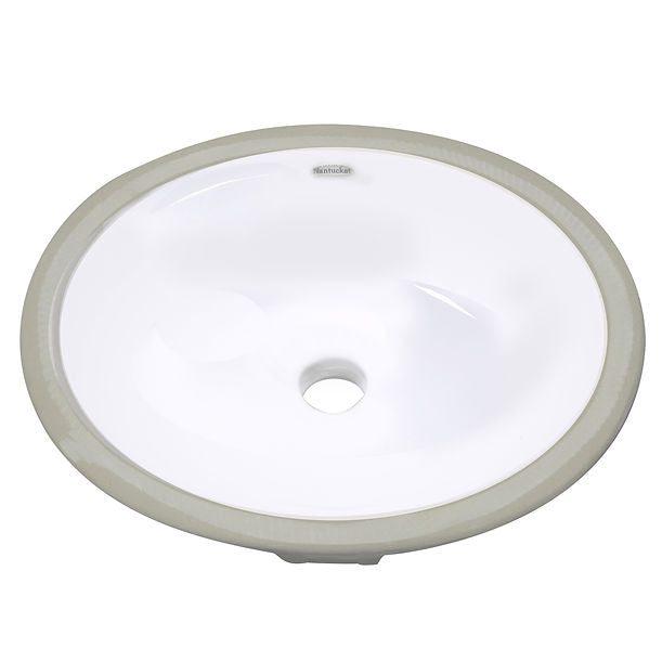 Nantucket Glazed Bottom 13" X 10" Undermount Ceramic Sink In White GB-13x10-W