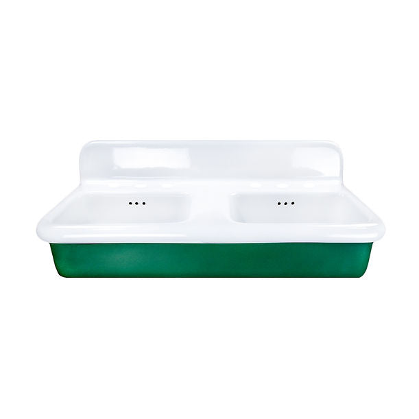 Nantucket Fireclay 30s Style Double Bowl Sink with White Bowls