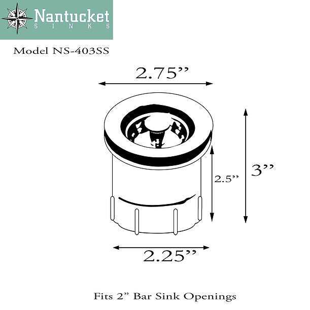 Nantucket Junior Duo Bar Sink Drain
