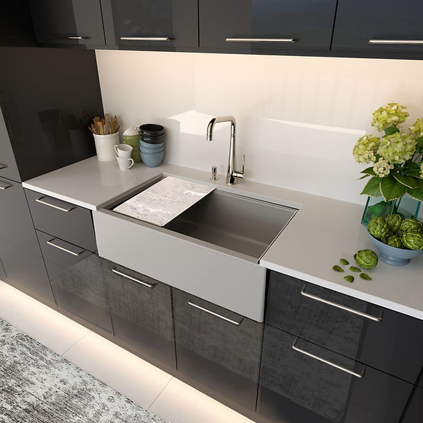Nantucket - 33" Prep Station Reversible Granite Composite Sink