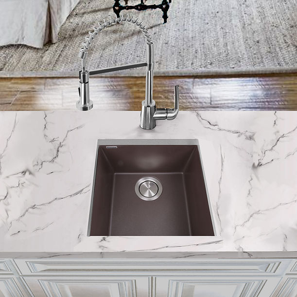 Nantucket 17" Single Bowl Undermount Granite Composite Bar-Prep Sink