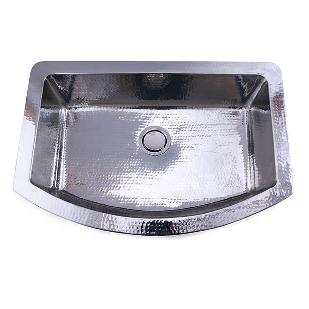 Nantucket Brightwork Collection Hammered Stainless Steel Large Single Bowl Prep Station Sink