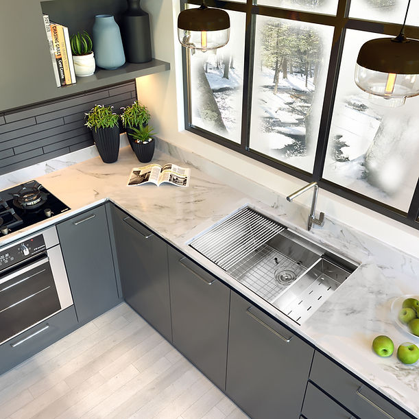 Nantucket SR-PS-3620-16 - 36" Pro Series Large Prep Station Single Bowl Undermount Stainless Steel Kitchen Sink with Compatible Accessories