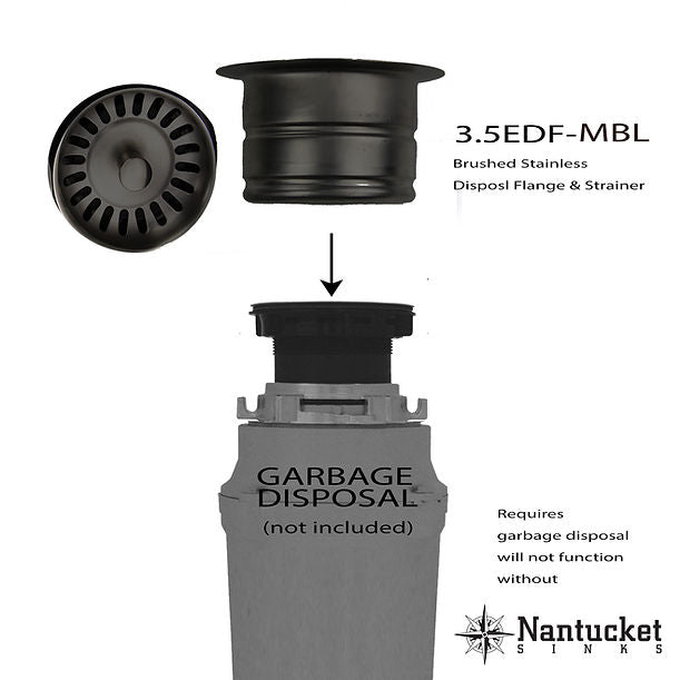 Nantucket Sink 3.5" Extended Flange Disposal Kitchen Drain