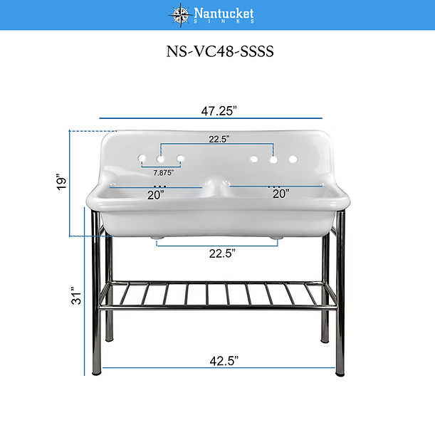 Victorian Collection Sink Stand for 48" Utility Sink